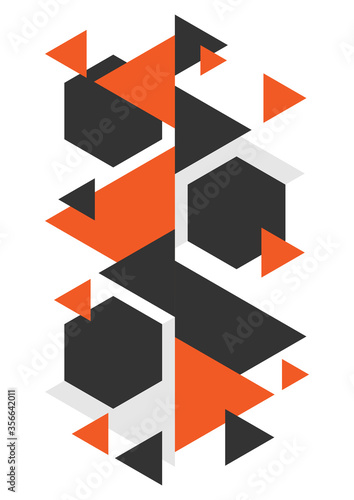 Geometric elements abstract background  Dynamic geometric shapes compositions  Flat and clean style  Applicable for any graphic works.