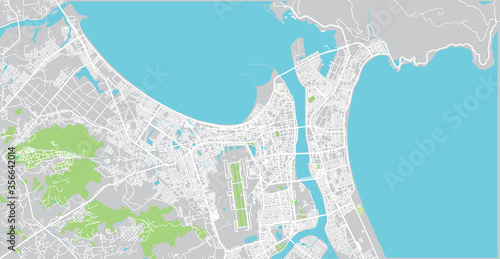 Urban vector city map of Da Nang, Vietnam