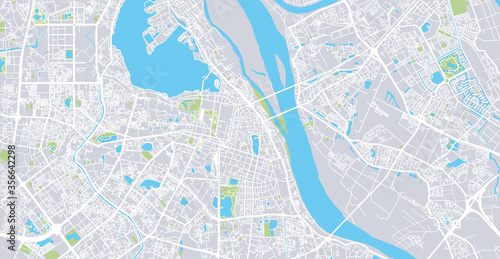 Fotografie, Obraz Urban vector city map of Hanoi, Vietnam