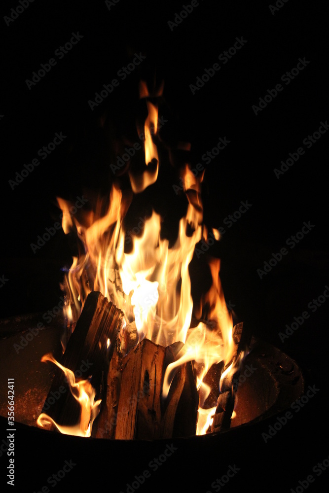 Naklejka premium fire in fireplace