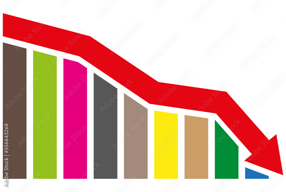 Diagramm, Pfeil nach unten Stock Vector | Adobe Stock