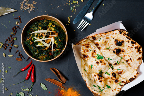 Canvas Print Indian food and spicy spices, stylish photos for the menu