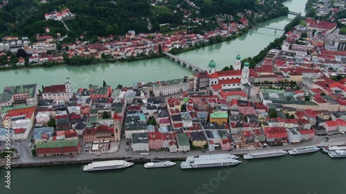 Passau, Germany on a cloudy day photo