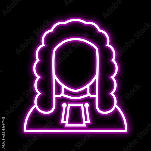 Judge icon. Glowing sign logo vector