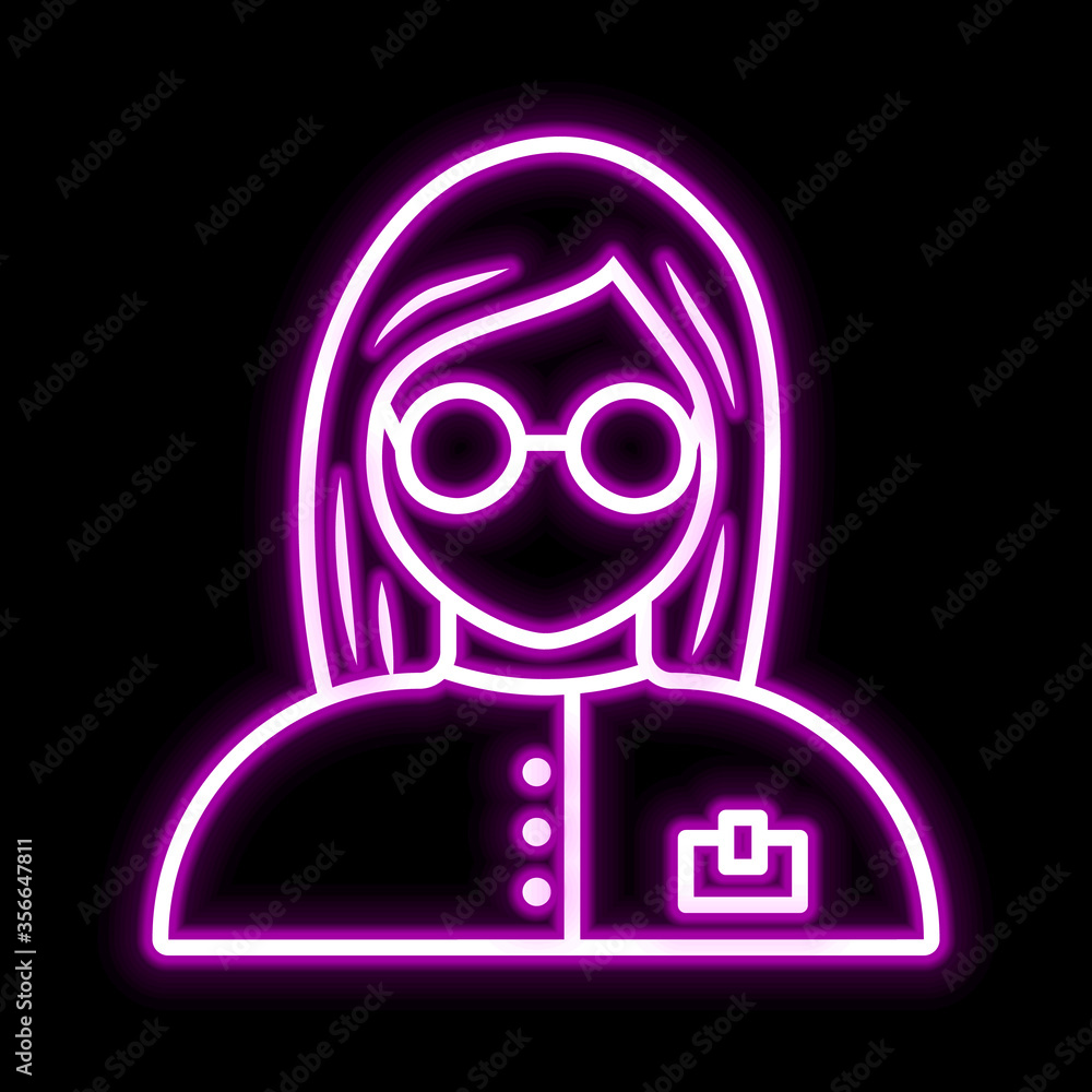 Laboratory Assistant icon. Glowing sign logo vector Laboratory Assistant icon. Glowing sign logo vector
