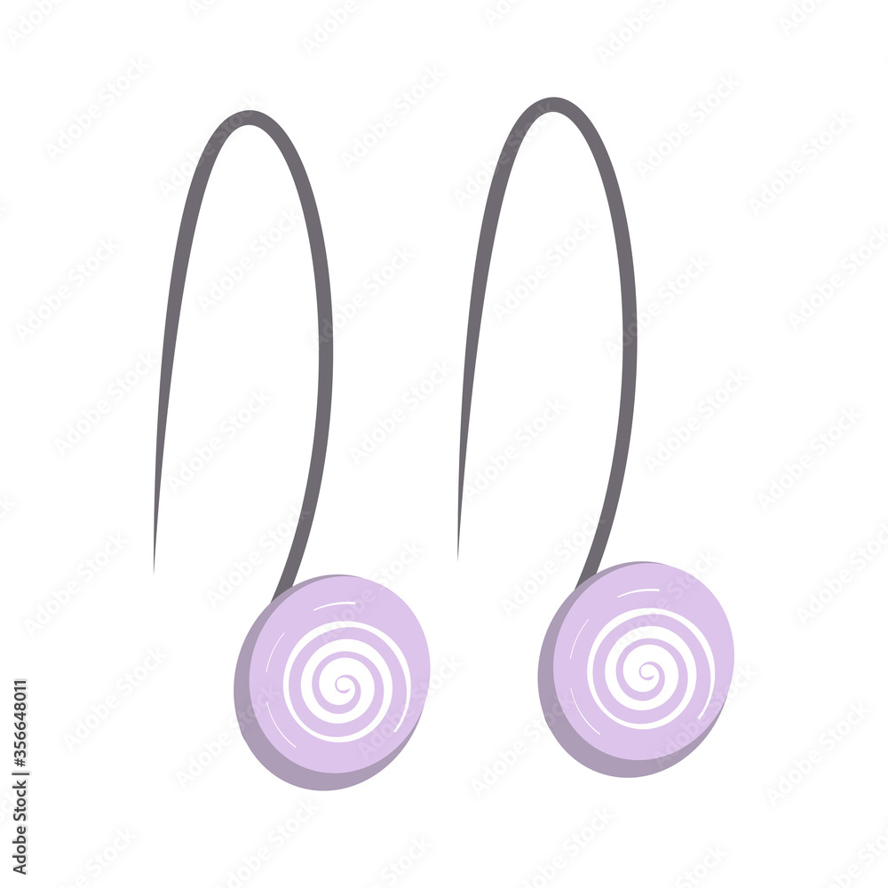 Earrings. Accessory, bijouterie, lilac. Jewelry concept. illustration can be used for topics like jewel shop, girly present, glamour, fashion Earrings. Accessory, bijouterie, lilac. Jewelry concept. illustration can be used for topics like jewel shop, girly present, glamour, fashion