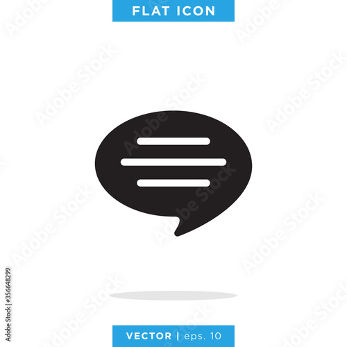Speech bubble icon vector design template. Chat symbol.