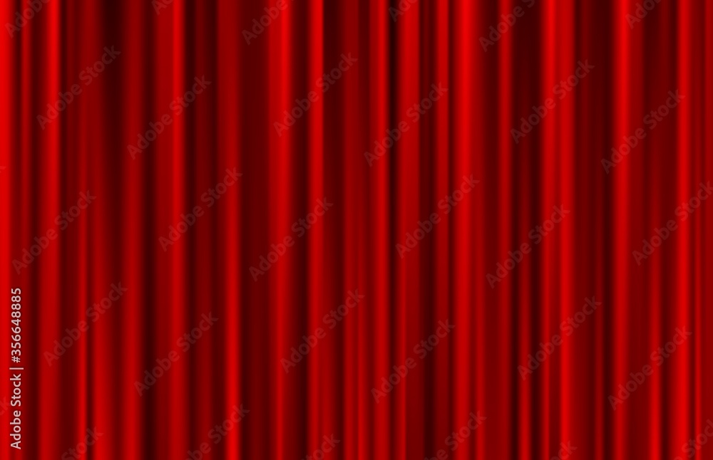Velvet red curtain abstract background. Vector illustration.