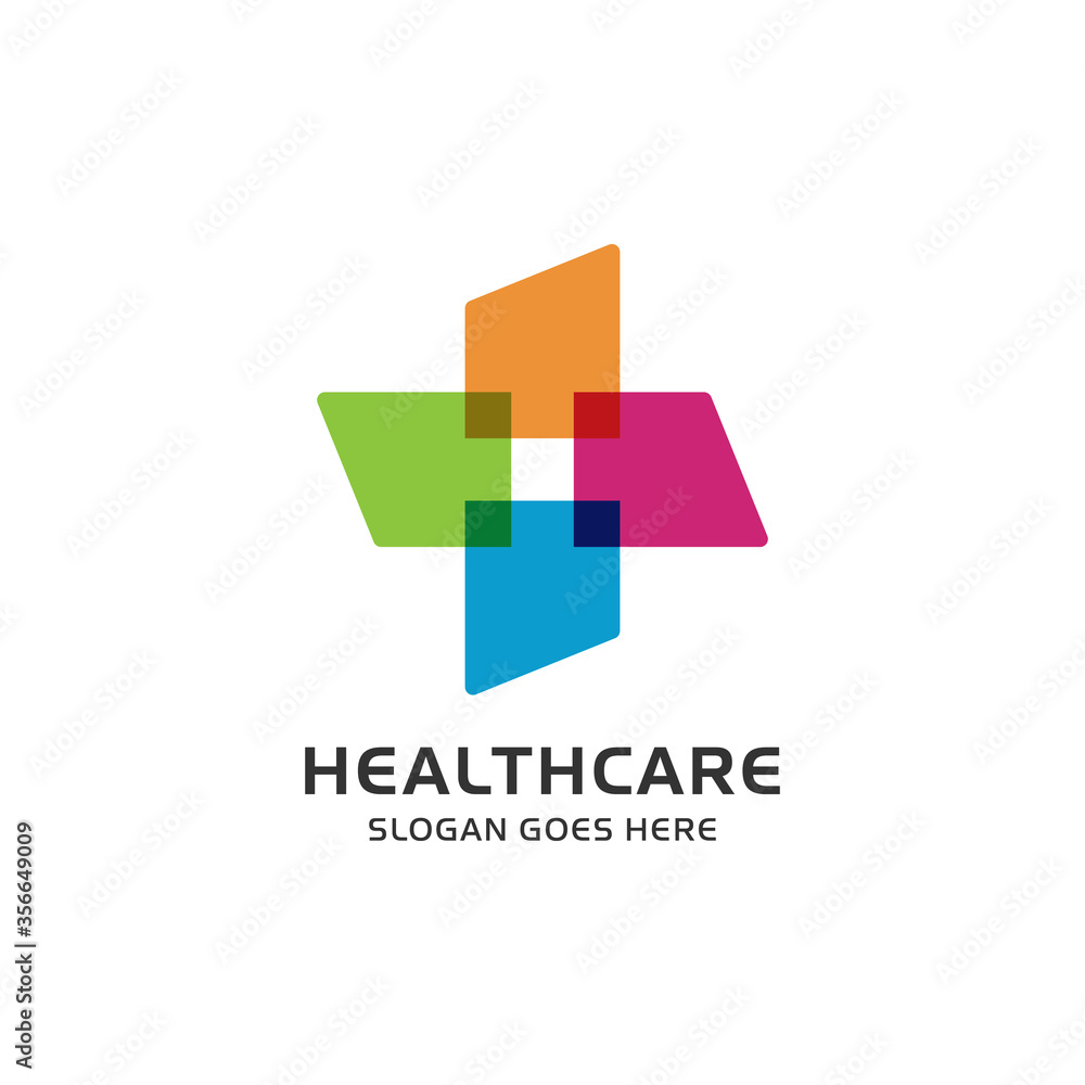 Fototapeta premium Medical cross logo vector design template. Health and pharmacy logo.