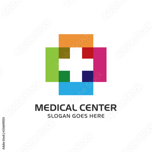 Medical cross logo vector design template. Health and pharmacy logo.