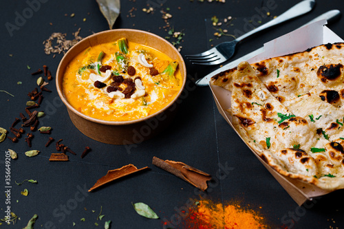 Canvas Print Indian food and spicy spices, stylish photos for the menu