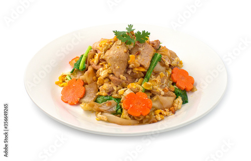Thai food Stir fried Noodles with pork