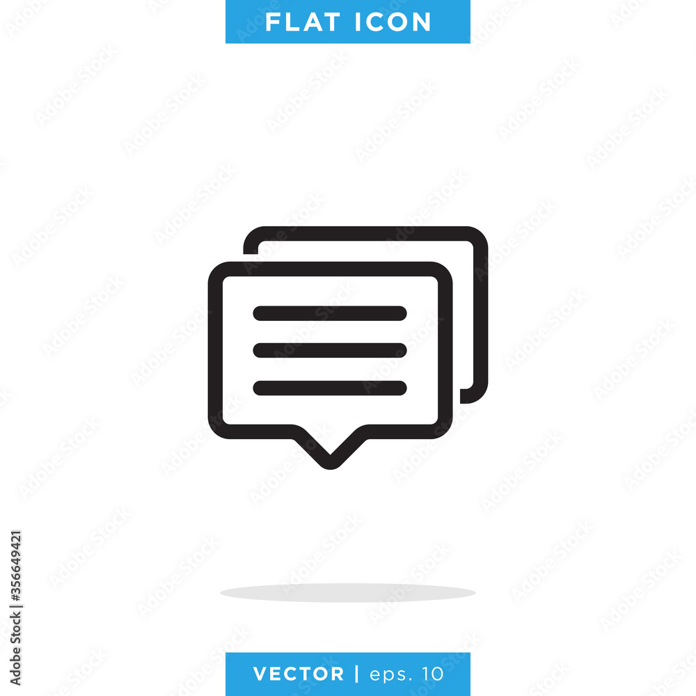 Speech bubble icon vector logo design template. Chat sign.