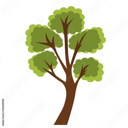 green tree in flat style