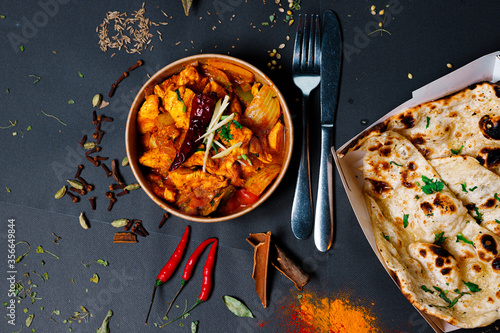 Photography Indian food and spicy spices, stylish photos for the menu