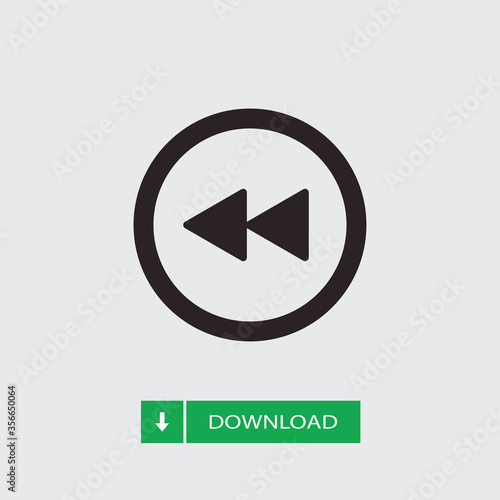 Rewind vector icon, simple sign for web site and mobile app.