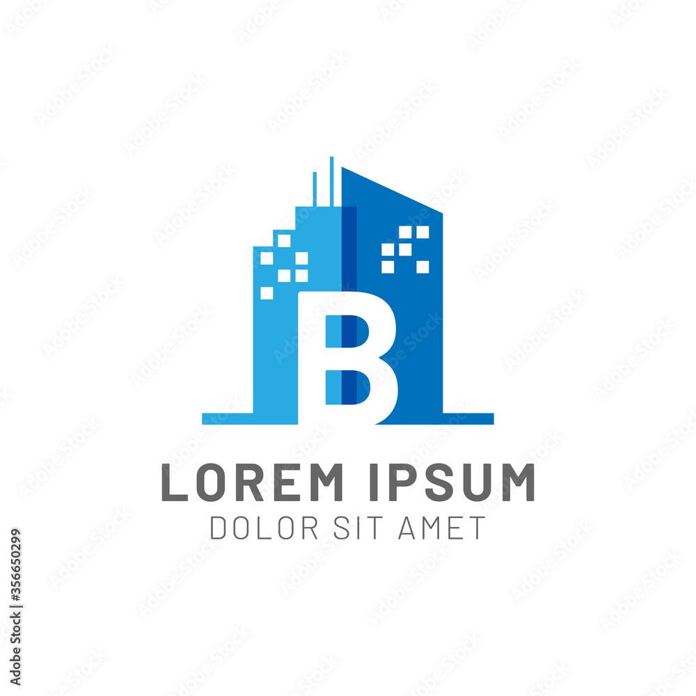 Negative Space Letter B And Building And Construction Logo Vector Template Negative Space Letter B And Building And Construction Logo Vector Template