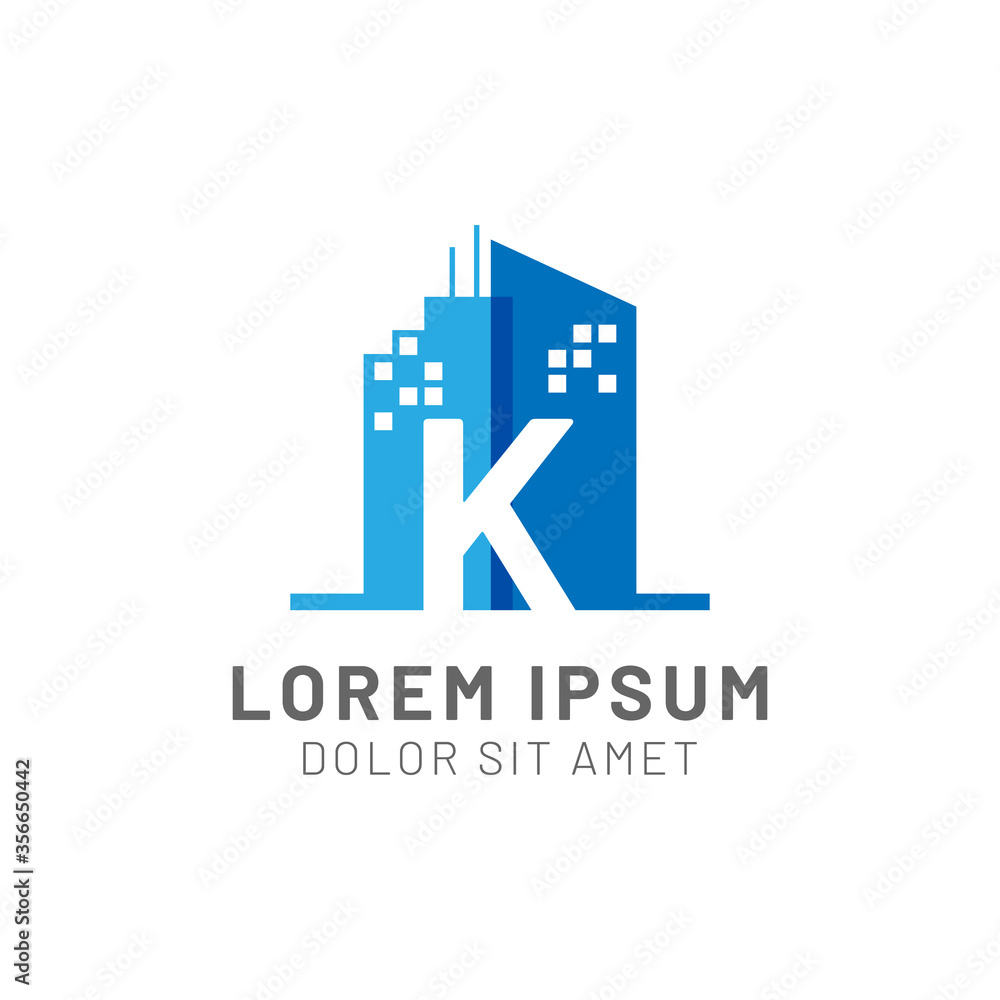 Negative Space Letter K And Building And Construction Logo Vector Template Negative Space Letter K And Building And Construction Logo Vector Template