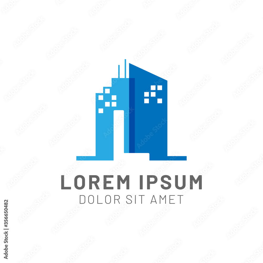 Negative Space Letter L And Building And Construction Logo Vector Template