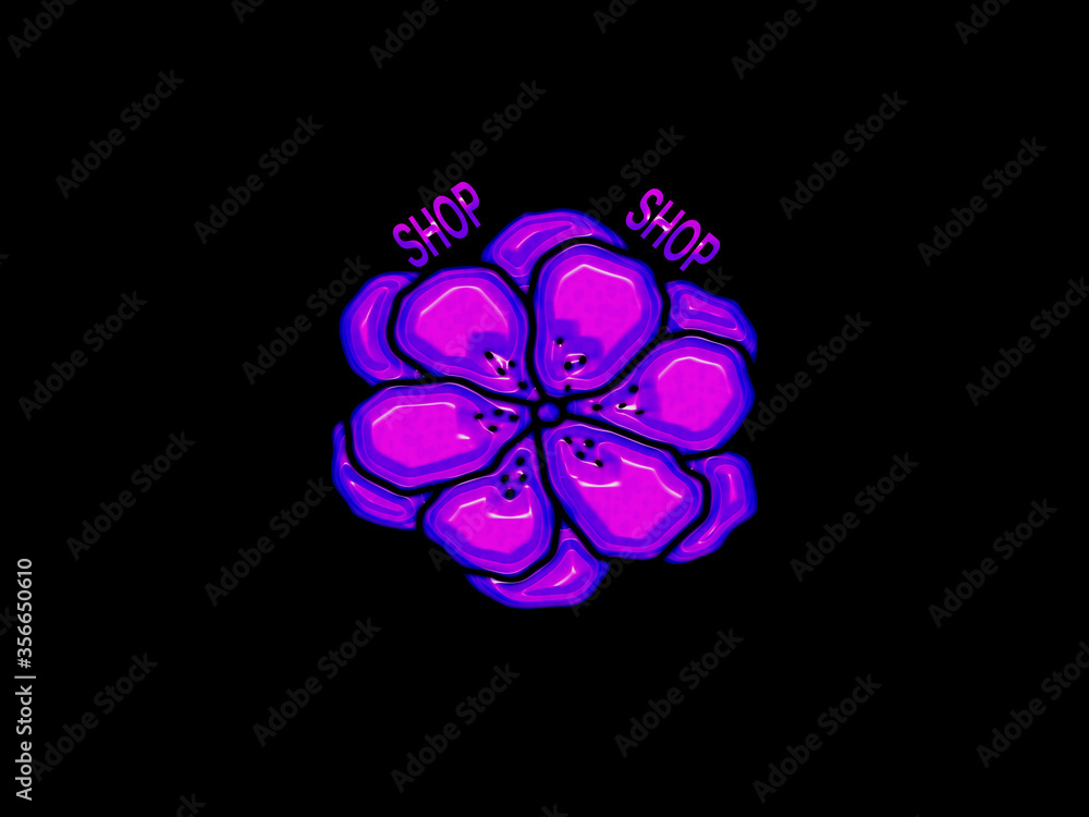 Beautiful Logo with Lilac Flower for Boutique or Beauty Salon or Flowers Company Beautiful Logo with Lilac Flower for Boutique or Beauty Salon or Flowers Company
