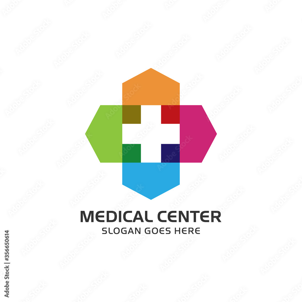 Obraz premium Health and medical logo vector design template