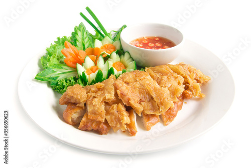 Hainanese crispy fried chicken without rice with soya