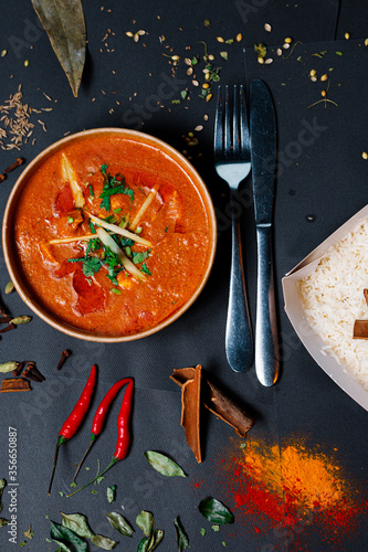 Photography Indian food and spicy spices, stylish photos for the menu
