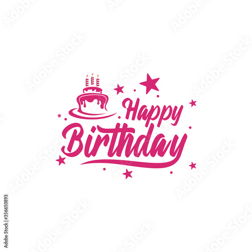 happy birthday logo design vector illustrator