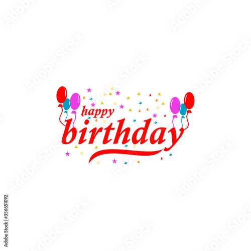 Valokuva happy birthday logo design vector illustrator