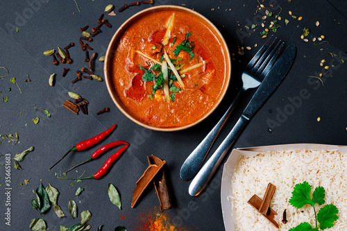 Photography Indian food and spicy spices, stylish photos for the menu