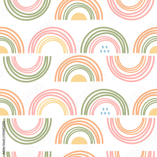 Rainbow seamless pattern. Cartoon vector Illustration