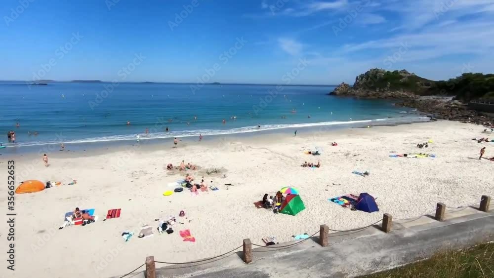 The beautiful beach of Trestrignel at Perros-Guirec in brittany. France The beautiful beach of Trestrignel at Perros-Guirec in brittany. France