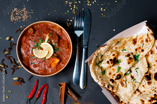 Canvas Print Indian food and spicy spices, stylish photos for the menu