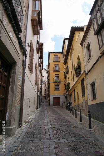Toledo town street view with historical buildings in Spain. © othman
