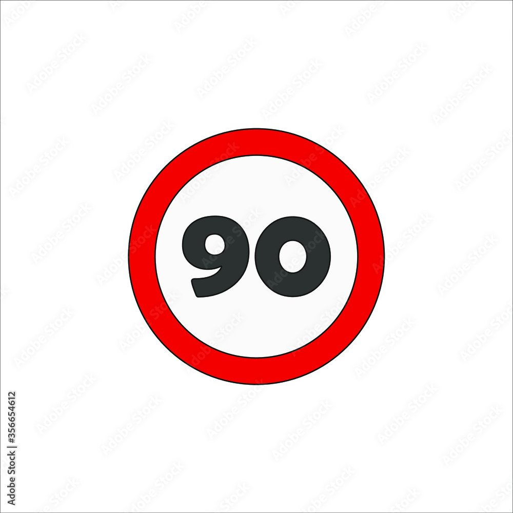 speed limit traffic signs icons. illustration for web and mobile design. speed limit traffic signs icons. illustration for web and mobile design.