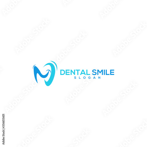 awesome dental smile logo vector