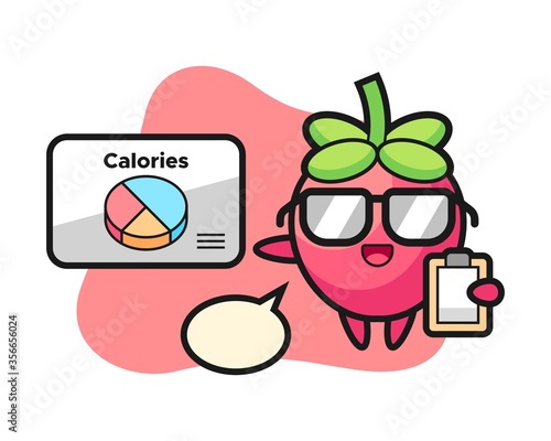 Strawberry cartoon as a dietitian