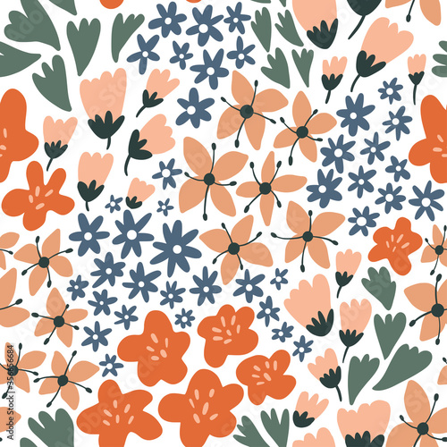 Abstract plants seamless pattern