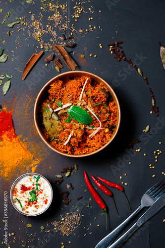 Indian food and spicy spices, stylish photos for the menu