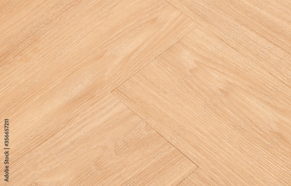 Fototapeta premium Natural modern wood zig zag pattern textured background. Top view of wood table and floor pan. For design and decoration blank for text with copy space.