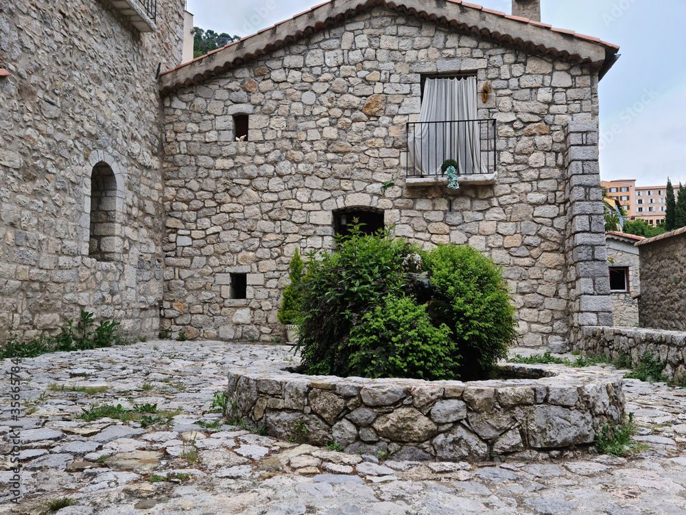 Old stone Fountain French Medieval Village Old stone Fountain French Medieval Village