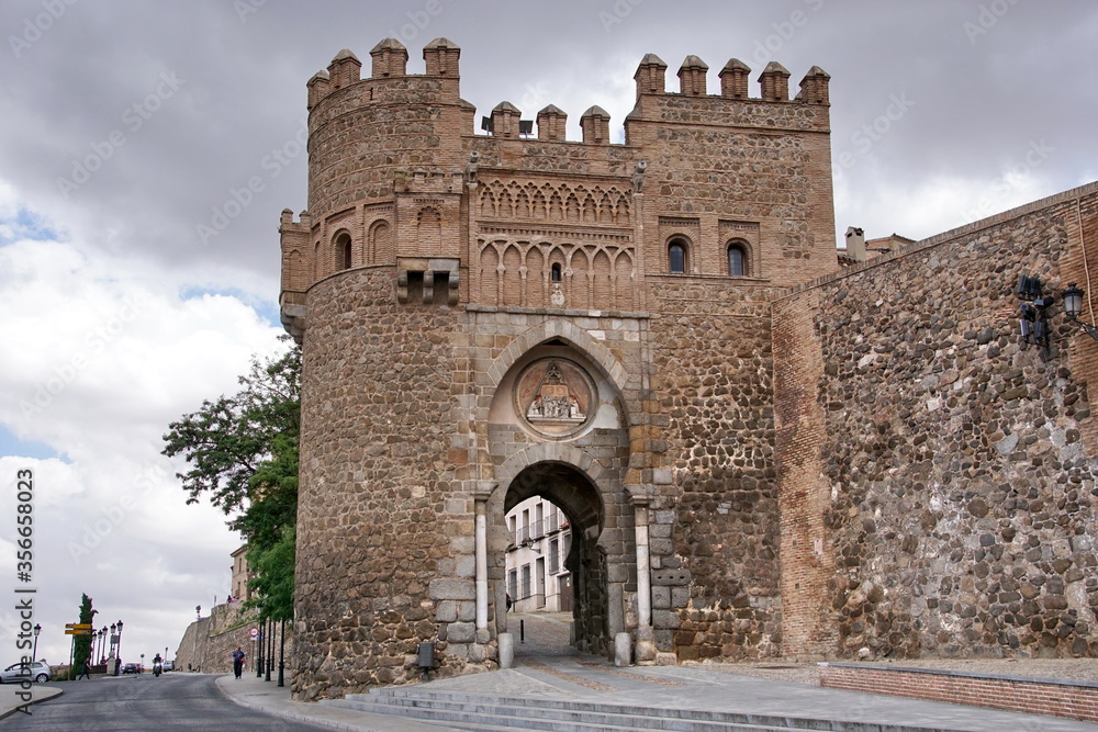 Toledo Puerta del Sol door in Castile La Mancha of Spain