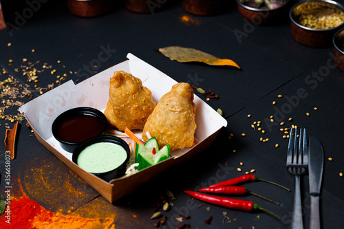 Photography Indian food and spicy spices, stylish photos for the menu
