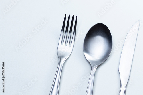 Metal cutlery for table decoration 