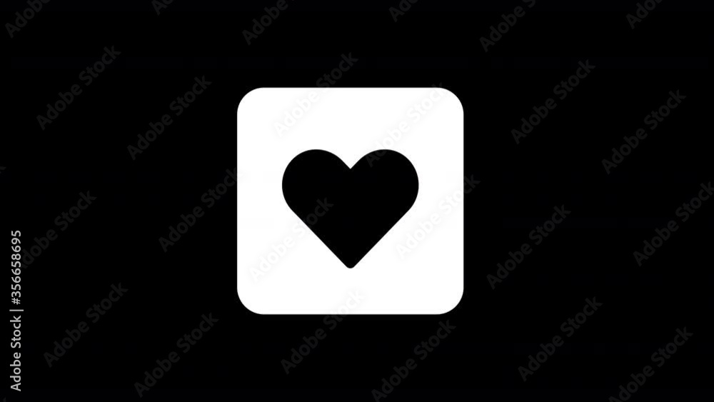 From the Glitch effect arises heart square symbol. Then the TV turns off. Alpha channel Premultiplied - Matted with color black