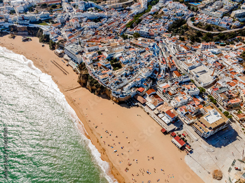 Aerial view of seaside Albufeira in Algarve, Portugal. © malajscy