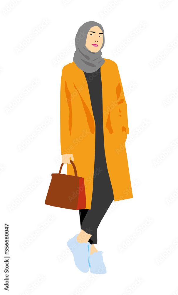 veiled woman in an elegant style, white background vector illustration veiled woman in an elegant style, white background vector illustration