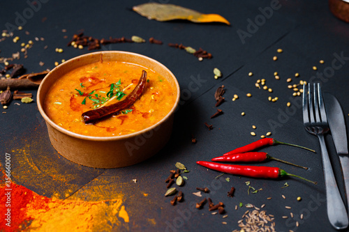Photography Indian food and spicy spices, stylish photos for the menu