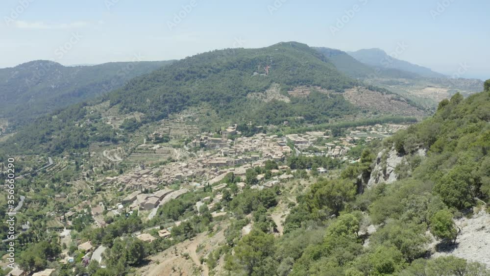 Aerial View of the beautiful old town Valldemossa Aerial View of the beautiful old town Valldemossa