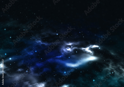 銀河のイメージ 星空と青と白の星雲 03